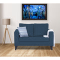 Adorn India Hallton Plain 2 Seater Sofa (Blue) (3 Year Warranty)