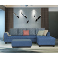 Raiden Bricks Premium L Shape 6 Seater Sofa Set with Center Table (Right Hand Side) (Blue)