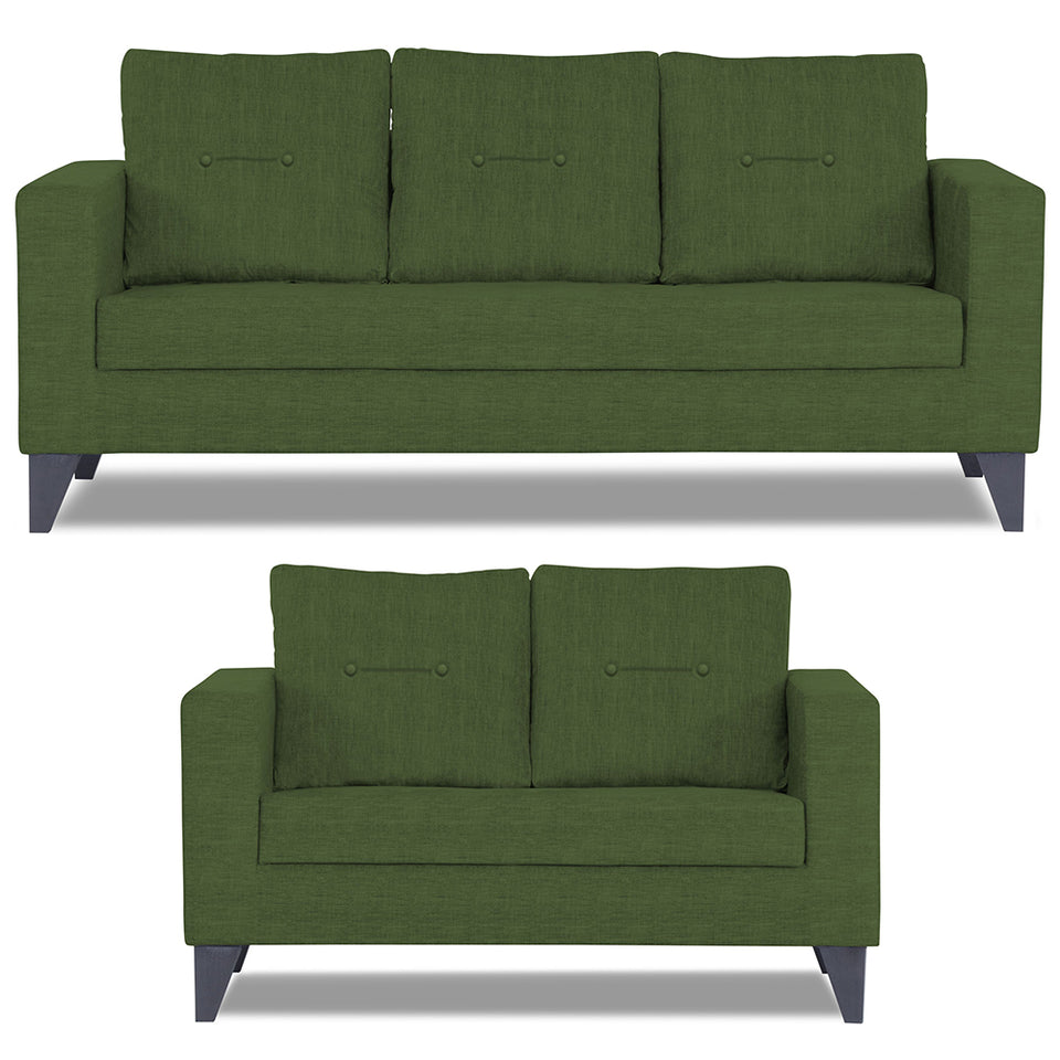 Hallton Tufted 3+2 5 Seater Sofa Set (Green)