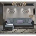Adorn India Beetle Plus Blossom L Shape 6 Seater Sofa Set (Left Hand Side) (Black & Grey) (3 Year Warranty)