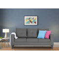 Adorn India Straight line Plus Premium Leatherette Suede 3 Seater Sofa (Grey) (3 Year Warranty)