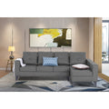 Adorn India Haddin Premium L Shape 6 Seater Sofa Set (Right Hand Side) (Grey)
