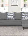 Adorn India Beetle L Shape 5 Seater Sofa Set Rhombus (Right Hand Side) (Grey)