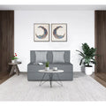 Adorn India Easy Alyn Plus Stripes 2 Seater Foam Sofa Cum Bed - 4X6 (Grey) (1 Year Warranty)