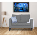 Adorn India Hallton Plain 2 Seater Sofa (Grey) (3 Year Warranty)