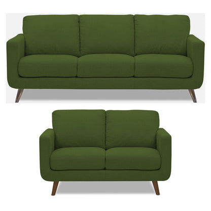Adorn India Damian 3+2 5 Seater Sofa Set (Green)