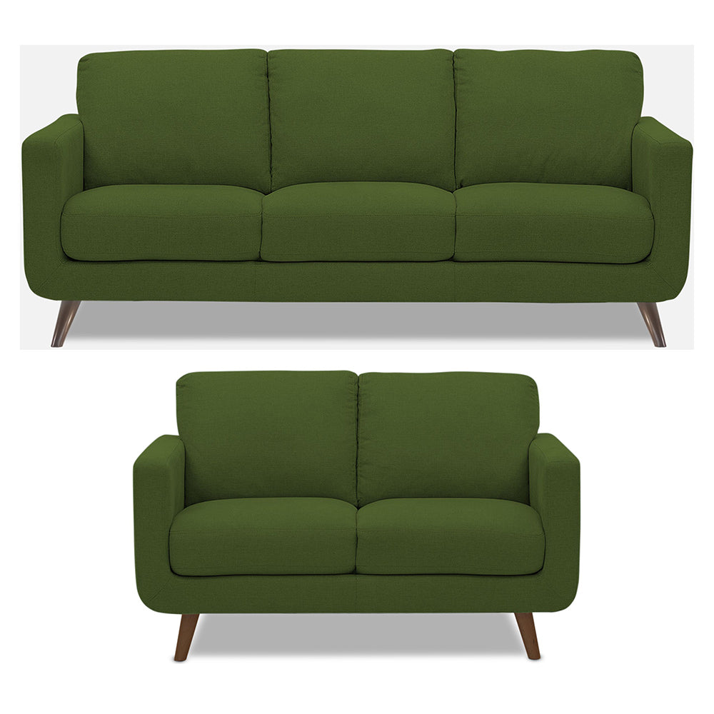 Adorn India Damian 3+2 5 Seater Sofa Set (Green) (3 Year Warranty)