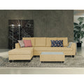 Raiden Decent Premium L Shape 6 Seater Sofa Set with Center Table (Left Hand Side) (Beige)