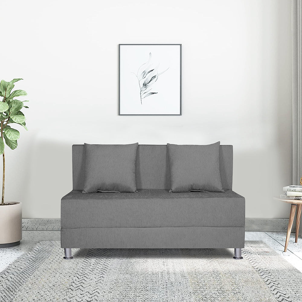 Adorn India Easy Alyn Plus Decent 2 Seater Foam Sofa Cum Bed (4X6) (Grey) (1 Year Warranty)