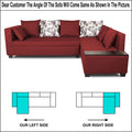 Adorn India Mclain L Shape 6 Seater Sofa (Left Side Handle)(Maroon)