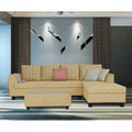 Raiden Bricks Premium L Shape 6 Seater Sofa Set with Center Table (Right Hand Side) (Beige)