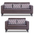 Adorn India Bladen Leatherette 3+2 5 Seater Sofa Set (Brown)