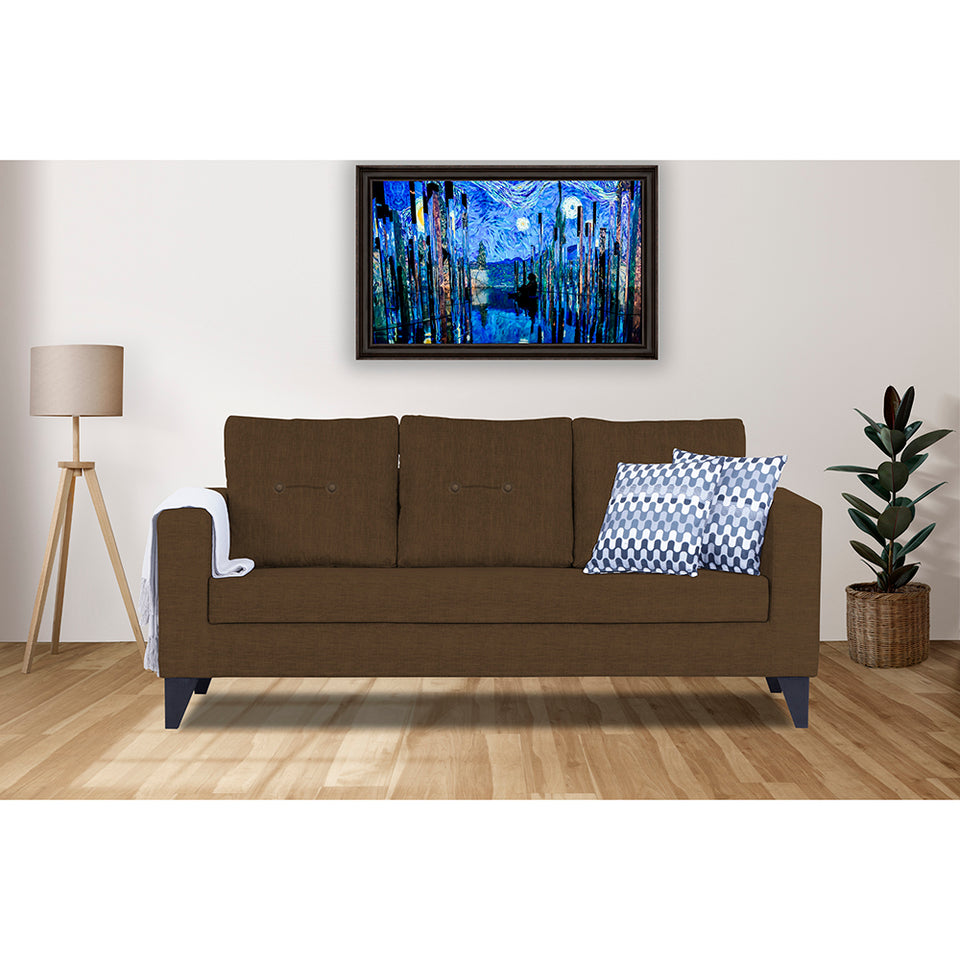 Hallton Tufted 3 Seater Sofa (Brown)