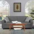 Adorn India Blazer Plus 3 Seater Sofa (Grey)
