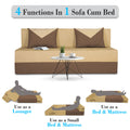 Adorn India Foam Easy Boom 3 Seater Sofa Cum Bed 5 X 6 (Brown & Beige) (1 Year Warranty)