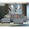 Raiden Bricks Premium L Shape 6 Seater Sofa Set with Center Table (Left Hand Side) (Grey)