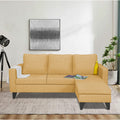 Adorn India Chandler Plain L Shape 4 Seater Sofa Set (Beige) (3 Year Warranty)