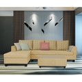 Raiden Bricks Premium L Shape 6 Seater Sofa Set with Center Table (Left Hand Side) (Beige)