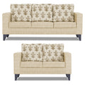 Straight line Plus Leaf 3+2 5 Seater Sofa Set (Beige)