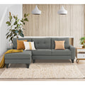 Adorn India Midas L Shape 6 Seater Sofa Set Left Hand Side (Grey)(3 Year Warranty)