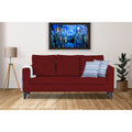 Adorn India Hallton Tufted 3 Seater Sofa (Maroon) (3 Year Warranty)