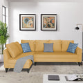 Adorn India Bryson L Shape 6 Seater Sofa Set Plain (Left Hand Side) (Beige) (3 Year Warranty)