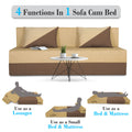 Adorn India Foam Easy Desmond 4 Seater Sofa Cum Bed 6 X 6 (Brown & Beige) (1 Year Warranty)