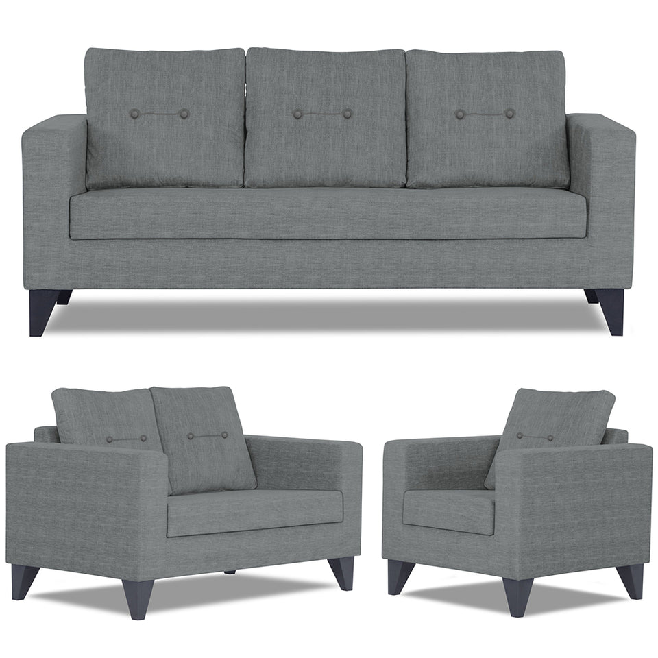 Hallton Tufted 3-2-1 6 Seater Sofa Set (Grey)