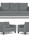 Adorn India Hallton Tufted 3-2-1 Six Seater Sofa Set (Grey)
