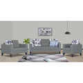 Adorn India Hallton Digitel Print Cushion 3+2+1 6 Seater Sofa Set (Grey) (3 Year Warranty)