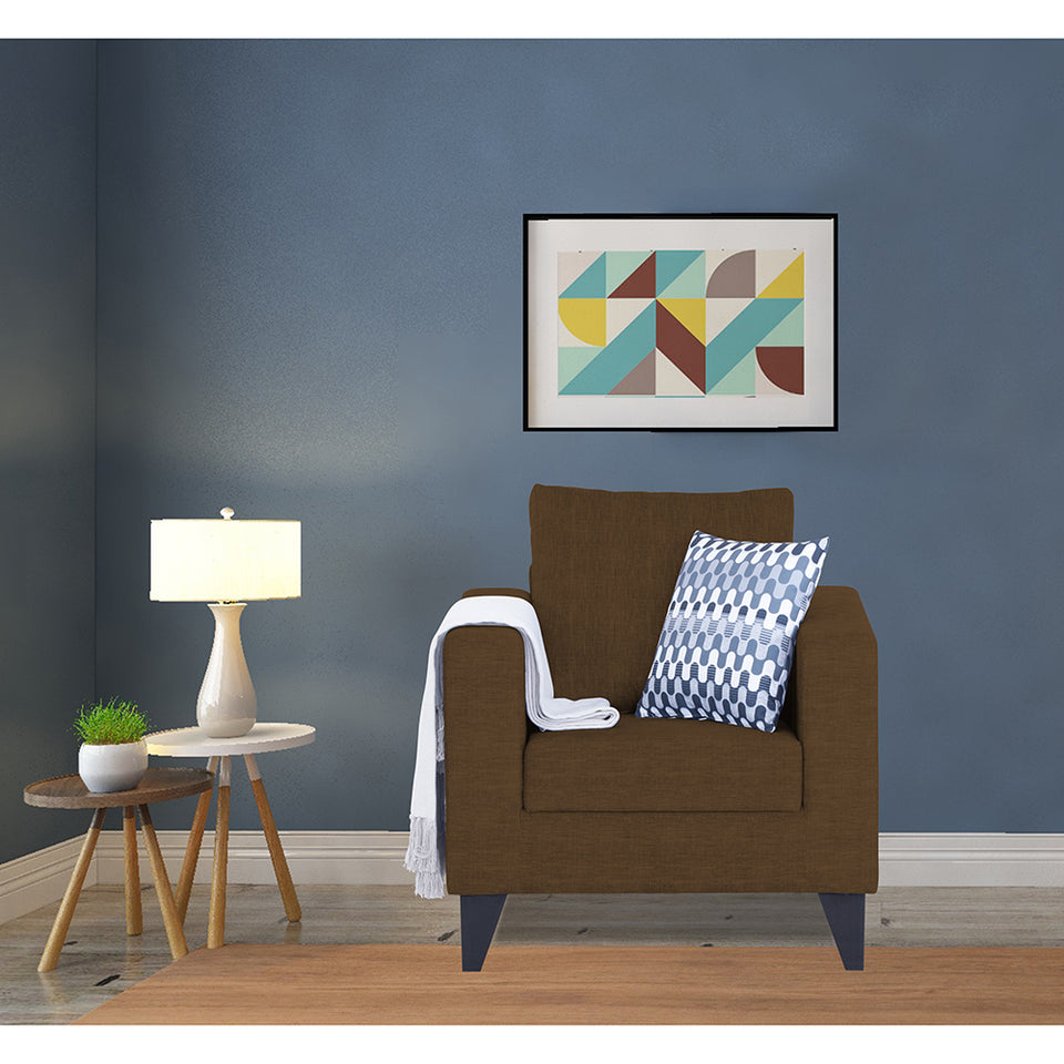 Straight Line Plus Decent 1 Seater Sofa (Brown)