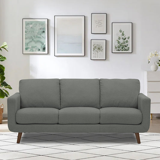 Adorn India Damian 3 Seater Sofa (Grey)