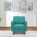 Adorn India Damian 1 Seater Sofa (Aqua Blue) (3 Year Warranty)