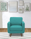 Adorn India Damian 1 Seater Sofa (Aqua Blue)