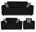 Adorn India Monteno Six Seater 3+2+1 Sofa Set (Black) (3 Year Warranty)