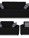 Adorn India Monteno Six Seater 3+2+1 Sofa Set (Black)