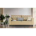 Adorn India Cortina Damask 3 Seater Sofa (Beige)