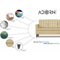 Adorn India Calloway Bricks L Shape 5 Seater Sofa Set RHS (Beige)