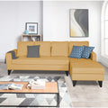 Adorn India Hallton Plain L Shape 6 Seater Sofa Set RHS (Beige) (3 Year Warranty)
