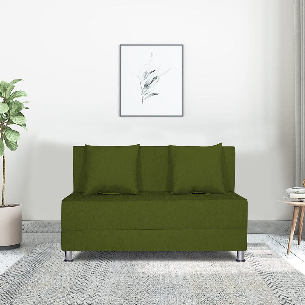 Adorn India Easy Alyn Plus Decent 2 Seater Sofa Cum Bed (4x6) (Green) (1 Year Warranty)