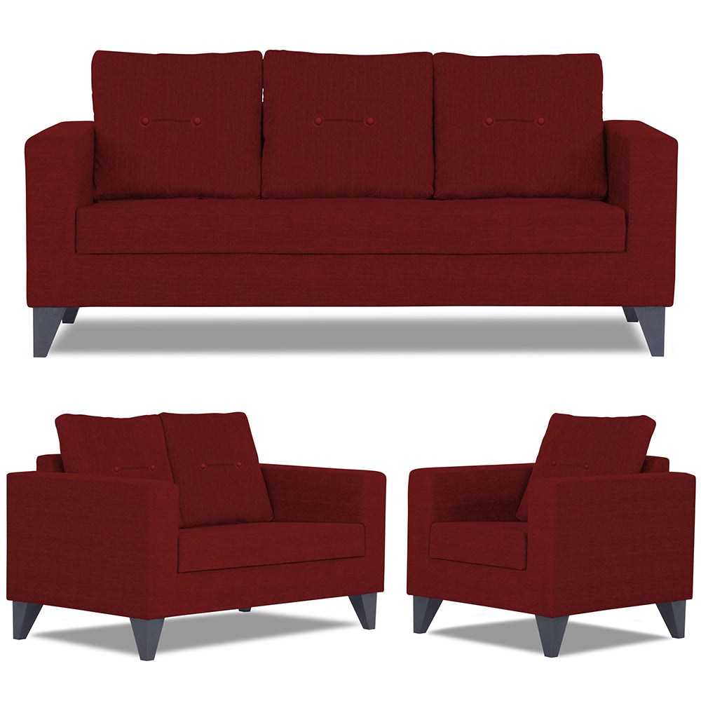Adorn India Hallton Tufted 3+2+1 6 Seater Sofa Set (Maroon) (3 Year Warranty)