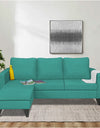 Adorn India Chandler L Shape 4 Seater Sofa Set Plain (Left Hand Side) (Aqua Blue)
