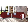 Straight Line Plus Decent 3+2 5 Seater Sofa Set (Maroon)