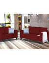 Adorn India Straight Line Plus Decent 3+2 5 Seater Sofa Set (Maroon)
