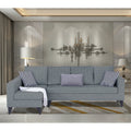 Adorn India Beetle Plus Bricks L Shape 6 Seater Sofa Set (Left Hand Side) (Grey) (3 Year Warranty)