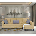 Adorn India Beetle Plus Bricks L Shape 6 Seater Sofa Set (Right Hand Side) (Beige) (3 Year Warranty)