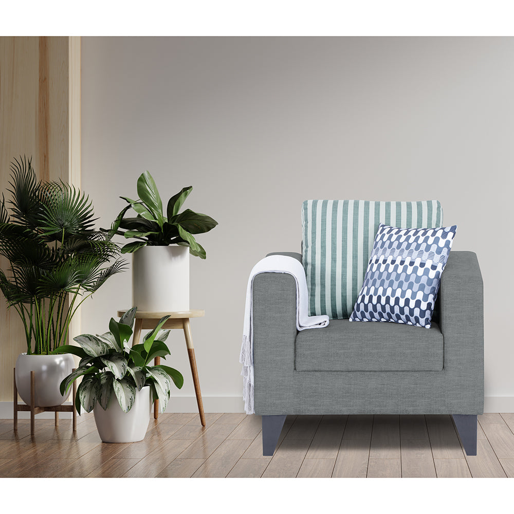 Straight Line Plus Stripes 1 Seater Sofa (Grey)