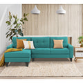 Adorn India Midas L Shape 6 Seater Sofa Set Left Hand Side (Aqua Blue) (3 Year Warranty)