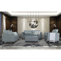 Adorn India Cortina Damask 3+2+1 6 Seater Sofa Set with Centre Table (Grey) Modern