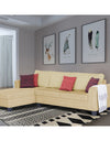 Adorn India Alexia Plus L Shape 5 Seater Sofa Set Stripes (Left Hand Side) (Beige)